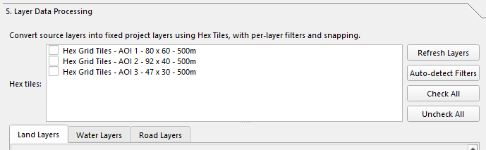 Layer Data Processing panel